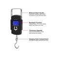 thumbnail image 2 of Digital Fish Scale Portable/Fishing/Hanging/Luggage Weight Scale 110lb/50kg Multi-Function Electronic Measuring Hook Scale Backlit LCD Display for Home Fishing Hunting Farm Outdoor, Black, 2 of 7