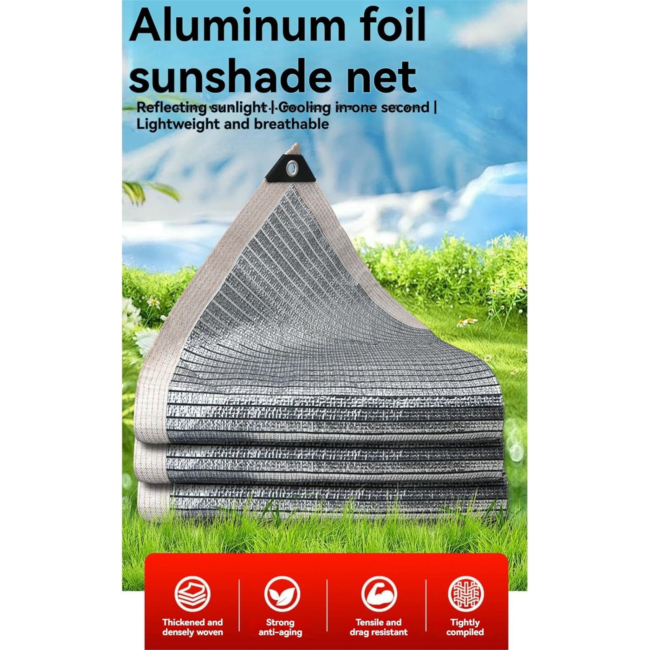 99% Reflective Aluminet Shade Cloth, Heavy Duty Shade Cloth For Cars, Dogs, Outdoor, RV, Patio