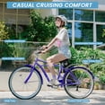 thumbnail image 3 of Lilypelle Adults Beach Cruiser Bicycle, 24" 26" Wheel 7 Speed Bike Fits Rider: 4'11"-6'2", Step Through Bikes for Commuting, Unisex, 3 of 8