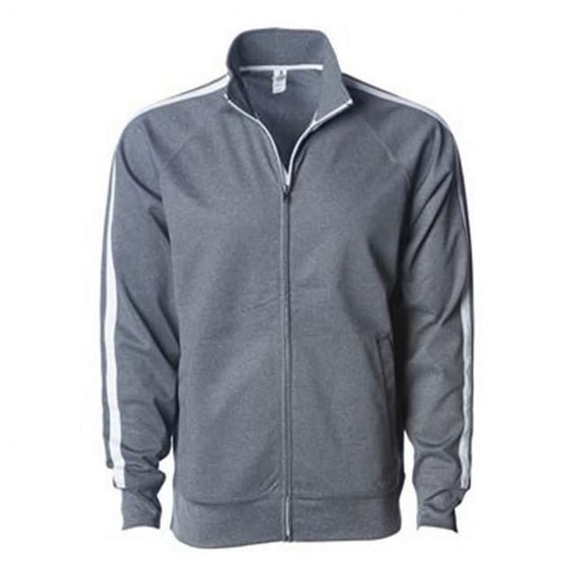 Independent Trading B23476355 Unisex Poly-Tech Full-Zip Track Jacket, Gunmetal Heather - Large