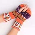 thumbnail image 3 of 3 pares de guantes de lana espesa para árbol de Navidad sin dedos abiertos, guantes de punto nuevos, guantes de medio dedo, D, 3 of 4