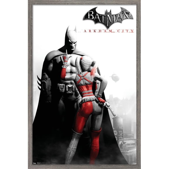 DC Comics Video Game - Arkham City - Key Art Wall Poster, 14.725" x 22.375", Framed