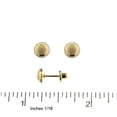 thumbnail image 2 of 18K Solid Yellow Gold Puffy Circle button with Satin and polished covered screwback Earrings, 2 of 3