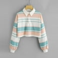thumbnail image 2 of Ketyyh-chn99 Chandail en Molleton Col Rond Femme Mode Blouse Ample Décontractée Ajustée Basique Tee Extensible Couleur Unie Pull Vert Menthe,2TG, 2 of 5