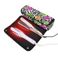 thumbnail image 2 of Hair Tools Storage with Heat Resistant Mat- Black and White Pattern Printed Curling Iron Travel Bag/Flat Iron Case for Women, 2 of 8
