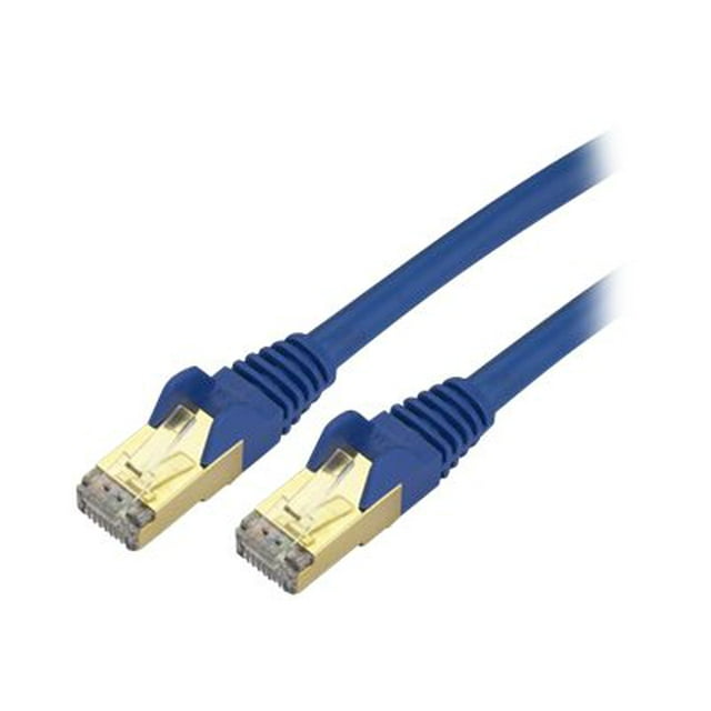 StarTech.com 3ft CAT6A Ethernet Cable, 10 Gigabit Shielded Snagless RJ45 100W PoE Patch Cord, CAT 6A 10GbE STP Network Cable w/Strain Relief, Blue, Fluke Tested/UL Certified Wiring/TIA - Category 6A - 26AWG (C6ASPAT3BL) - Patch cable - RJ-45 (M) to RJ-45 (M) - 3 ft - STP - CAT 6a - molded - blue - for P/N: BNDTB10GI, SFP10GBTST, ST10000SPEXI, ST10GPEXNDPI, ST10GSPEXNB, ST5GPEXNB, TB310G
