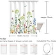 thumbnail image 4 of Floral Shower Curtain for Bathroom Flower Shower Curtain Butterfly Shower Curtain Watercolor Shower Curtains Set with Hooks Colorful Wildflower Pretty Floral Bathroom Decor, 72" Wx72 H, 4 of 6