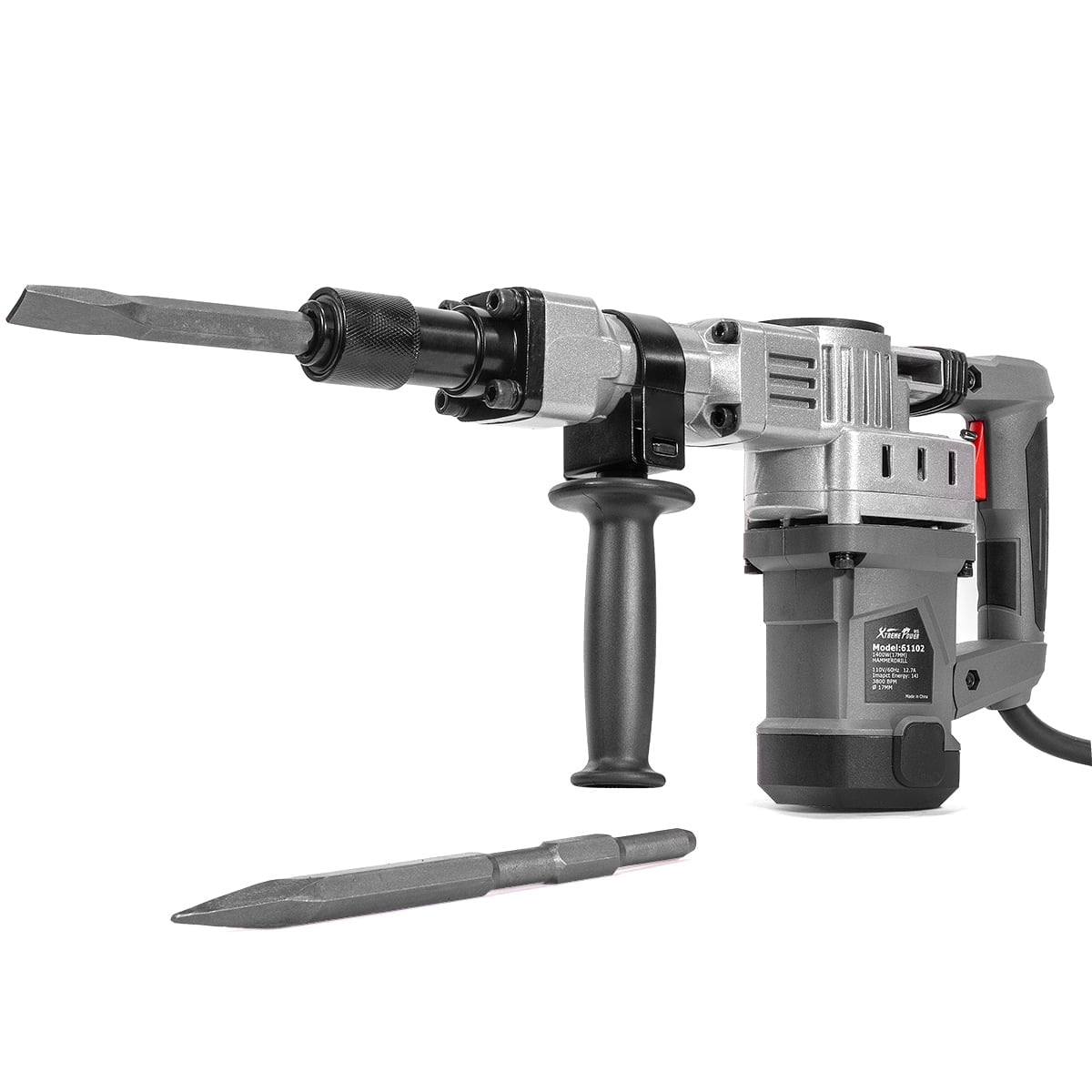 XtremepowerUS Demolition Jack Hammer Electric Powerhammer - 1400W, 3800 BPM, 5/8" Hex