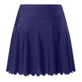 thumbnail image 4 of XIAONU Women's Scalloped Hem Swim Skirt Solid Summer Beach Swim Bottom Skort, 4 of 7