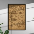 thumbnail image 2 of Vintage Adventure Map Poster Canvas Prints Wall Art Decor Picture for Living Room Bedroom Wall Decoration - 24x36 inches Unframed, 2 of 4