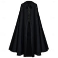 thumbnail image 2 of YOIAVAIOY Renaissance Medieval Gothic Halloween Cloaks for Men Hooded Full Length Front Tie Cape Costume Party Outerwear Black M, 2 of 6