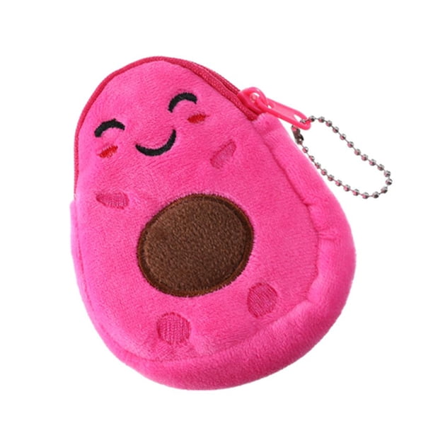 Bolsa Mini monedero colgante con forma de aguacate para mujer a la moda, cartera pequeña (rosa roja)