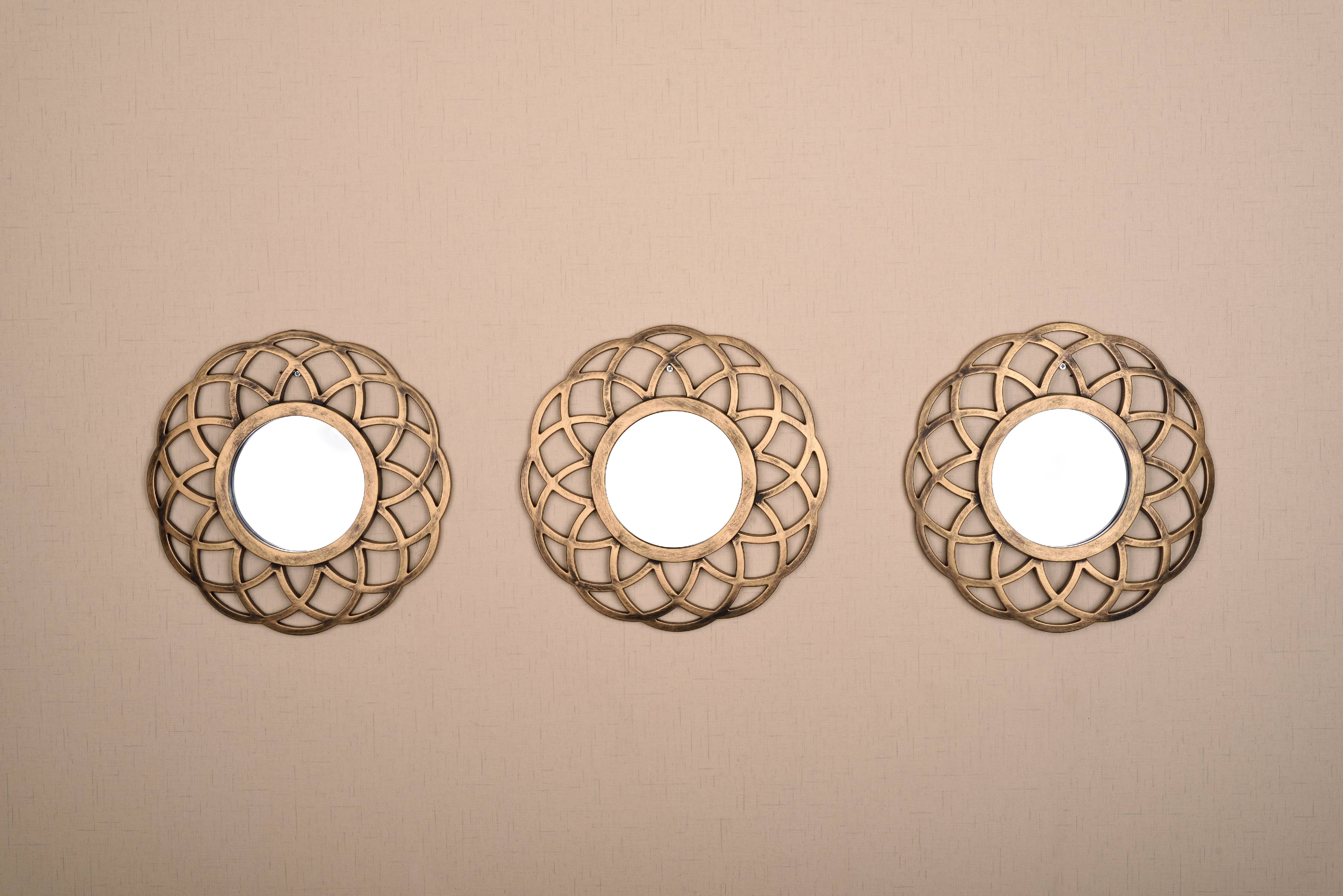 All American Collection New 3 Piece Decorative Mirror Set, Wall Accent Display