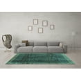 thumbnail image 3 of Ahgly Company Indoor Round Abstract Turquoise Blue Contemporary Area Rugs, 3' Round, 3 of 4