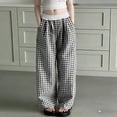 thumbnail image 2 of CONROSES Girls Baggy Pants Wide Leg Casual Pants for Girls Trendy Plaid Elastic Waist Summer Jogger Pants With Pockets, 2 of 4