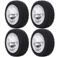 thumbnail image 1 of 4 piezas de accesorios para modelos de coche RC compatibles con neumáticos de aluminio WLtoys 1/28 K989-53 RC (plateados), 1 of 10