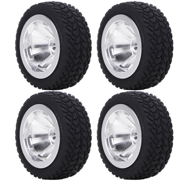 Accesorios para modelos de coche RC Nikou 4 piezas Neumáticos de aluminio WLtoys 1/28 K989-53 Plata