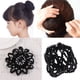 thumbnail image 5 of EeaseMX Redecilla elástica para el cabello Redecilla hecha a mano de punto de ganchillo Red de orejas para danza (Negro), 5 of 7