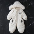 thumbnail image 2 of Zshosam Baby Winter Jacket Toddler Girls Snowsuit Fleece Lined Hooded One Piece Snow Coveralls for Toddler and Baby Girl Size 18 24 Months,(White 18-24 Months), 2 of 8