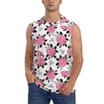 thumbnail image 2 of Lsque Rose Flowers Print Men's Cotton Blend Sleeveless Muscle Shirts (S-3XL)- Moisture Wicking, Odor Protection, UPF 30+,3X-Large, 2 of 8