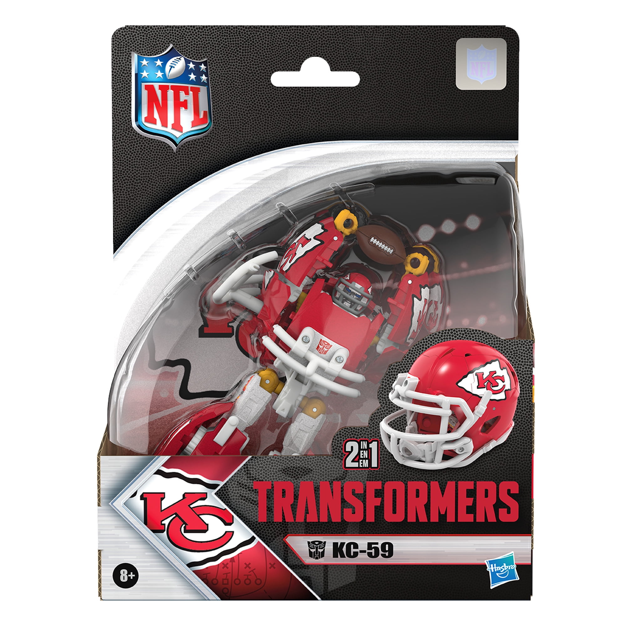 Transformers Toys NFL Kansas City Chiefs KC-59, 5.5" Action Figure, 8+