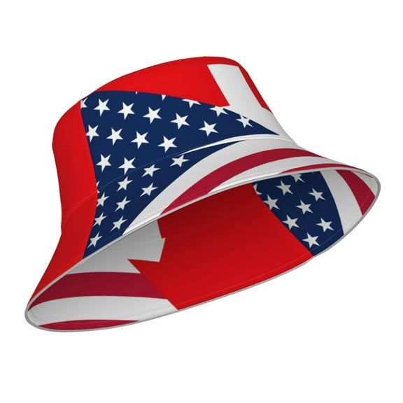 Kdxio Reflective Bucket Hat - USA Switzerland Print Bucket Hat for Men,Women