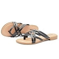thumbnail image 2 of Ataiwee Women's Flat Slide Sandals - Casual Multiple Straps Thong Slip on Flat Summer Shoes., 2 of 8