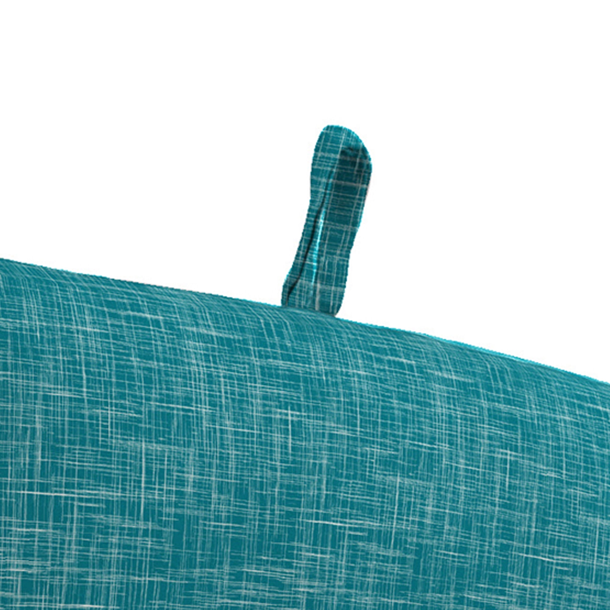 Jordan Manufacturing 44" x 22" Etch Ocean Turquoise Dash Rectangular Outdoor Chair Cushion with Ties and Hanger Loop