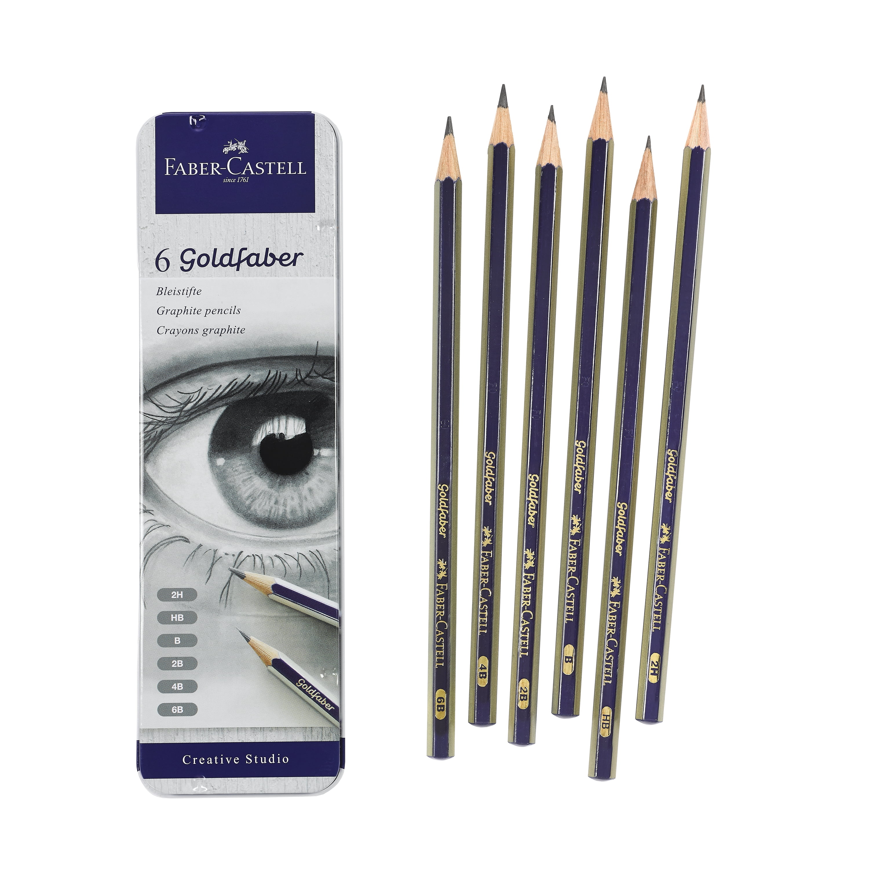 Faber-Castell Oil-Based Colored Pencils – Set Of 60 Colors In Flat Can, Hexagonal Shaft, Includes Sharpener & Eraser 2 thumbnail image