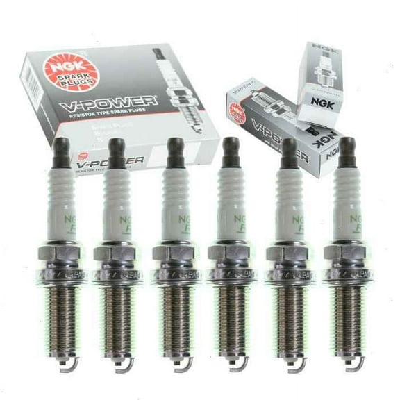 6 pc NGK V-Power Spark Plugs compatible with Nissan Maxima 3.5L V6 2002-2008
