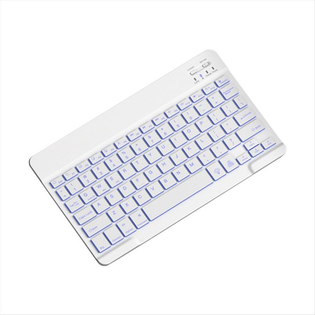 Teclado Retroiluminado de 10 Pulgadas Mini Teclado Silencioso Portátil Bluetooth para Teléfonos Celulares, Tabletas y Computadoras Portátiles Teclado Inalámbrico A