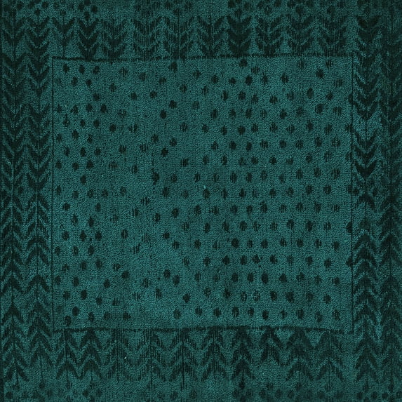 Ahgly Company Machine Washable Indoor Square Abstract Turquoise Blue Modern Area Rugs, 4' Square