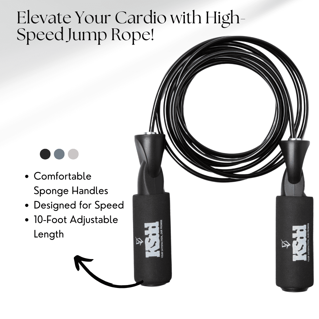 KSdd Fitness Kit - Fabric Resistance Band, Kinesiology Tape (2 Rolls), Jump Rope, and Carrying Bag