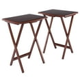 thumbnail image 2 of Winsome Alex 2-Piece Single Foldable Snack Tables, Walnut Finish, 2 of 5