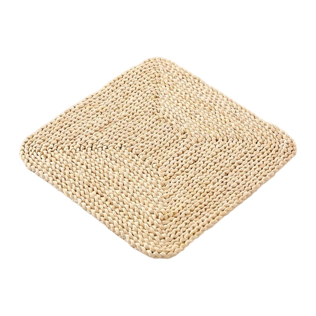 Advancent Cojín de asiento tejido, forma cuadrada, almohadilla de Tatami de futón de paja, cojines para el hogar, alfombrilla de estilo Conjuntos de muebles de dormitorio Maíz capa/40*40