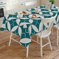 thumbnail image 4 of Abstract Geometric Rectangle Tablecloth, Vintage Rhombus Circle Texture Green Waterproof & StainResistant Tablecloth, Washable Oil-proof Table Cover for Dining/Party/Wedding/Camping/Buffet 54x108 In, 4 of 9