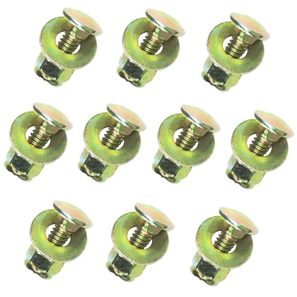 shiyou-1/4" x 3/4"Carriage Bolts by Color Galvanization of Square Neck with Nylon Lock Buckle nut and Big Size Washer Assembly Unit,Carbon Steel,Grade 2.(10pcs Pack)