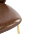 thumbnail image 5 of Christopher Knight Home Luxury 29.5" PU Bar Stools, Gilded Metal, Dark Brown, Low-Back, Set of 2, 5 of 9