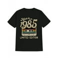 thumbnail image 3 of Men'S Casual Crew Neck T-Shirt with 1985 Vintage Tape Design Print for Summer Everyday Tshirt Retro Graphic Tee Comfortable Fit, 3 of 6