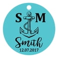 thumbnail image 1 of 100 PCS Personalized Initial with Anchor Wedding Favor Gift Paper Tags Custom Made Round Hang Tags, 1 of 1