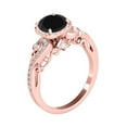thumbnail image 4 of Aonejewelry 1.25 Carat Natural Black Diamond In Center and White Diamond On Side Engagement Ring Women Crafted In 18K Solid Rose White Yellow Gold, 4 of 7
