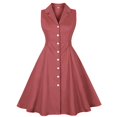 thumbnail image 1 of LOVZFMLL Dresses Women Fashion Leisure Mid-Rise Solid Sleeveless V-Neck Dress, 1 of 8