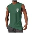 thumbnail image 2 of Summer Fashion Men's Vest Coconut Tree Small Pattern Shoulder Design Minimalist Style Casual Sleeveless Top, 2 of 6
