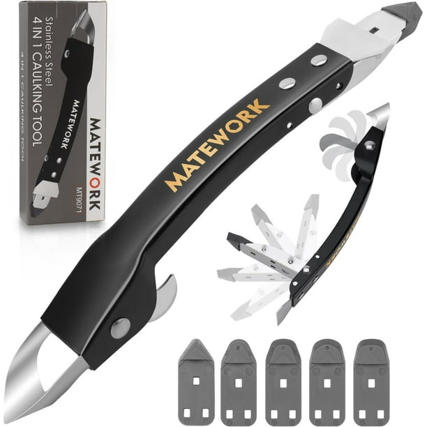 Kit de herramientas de calafateo Matework de acero inoxidable con 5 almohadillas de silicona