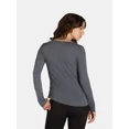 thumbnail image 4 of No Boundaries Scoop Neck Everyday Tee with Long Sleeves, 1 and 3 Pack, Women's, 4 of 5