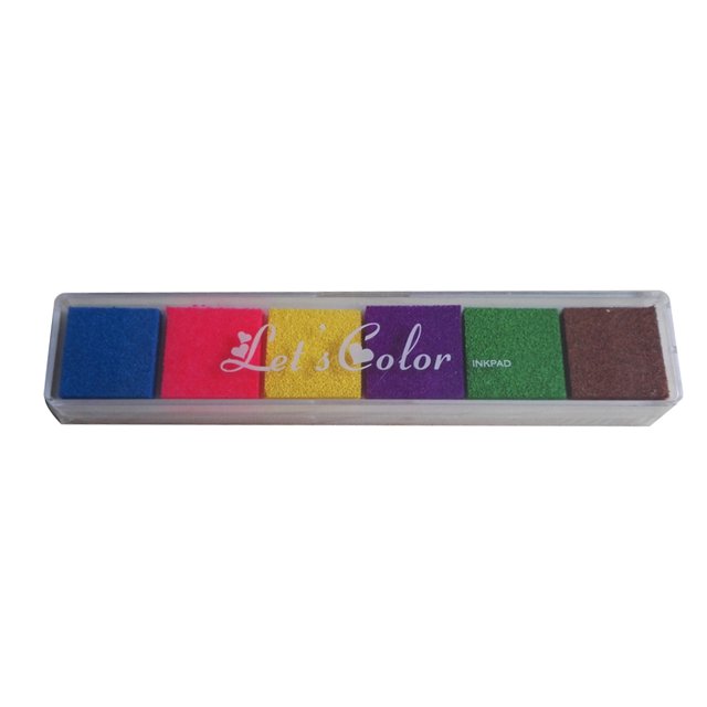 kurtrusly Rainbow Ink Pad Gradient Color Fingerprint Stamp Kindergarten DIY Printing Inkpad Random Color