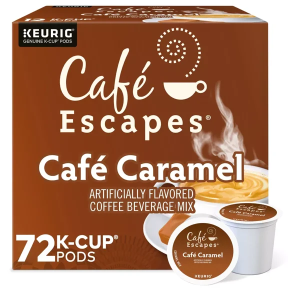 Cafe Escapes Cafe Caramel, K-Cup Pod, 72 Count