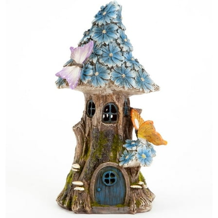 Bits and Pieces 9" Fairy Garden Statues, Solar LED, Hand-Painted