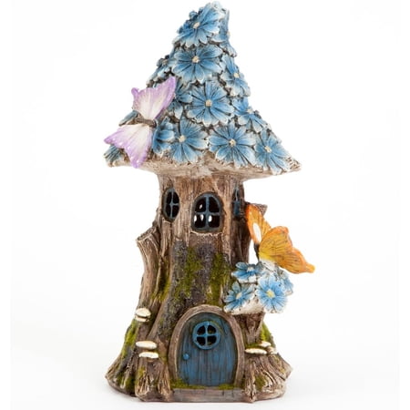 Bits and Pieces 9 Fairy Garden Statues Solar LED Hand-Painted