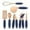 Blue, variant on Multicolor Handle 7 Piece Kitchen Gadgets Set Copper Plated Stainless Steel Cutlery on Clearance